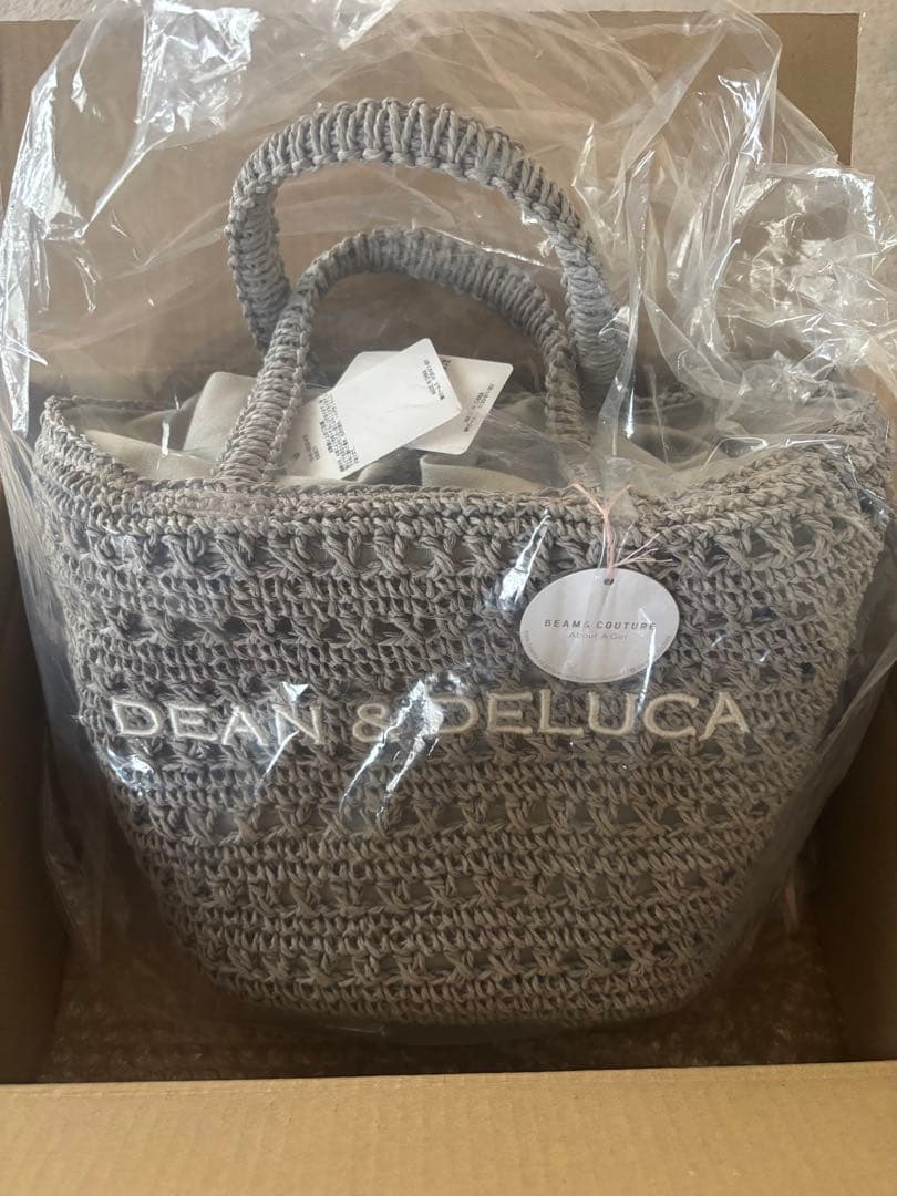 BEAMS COUTURE クロッシェバスケットバッグS・グレー