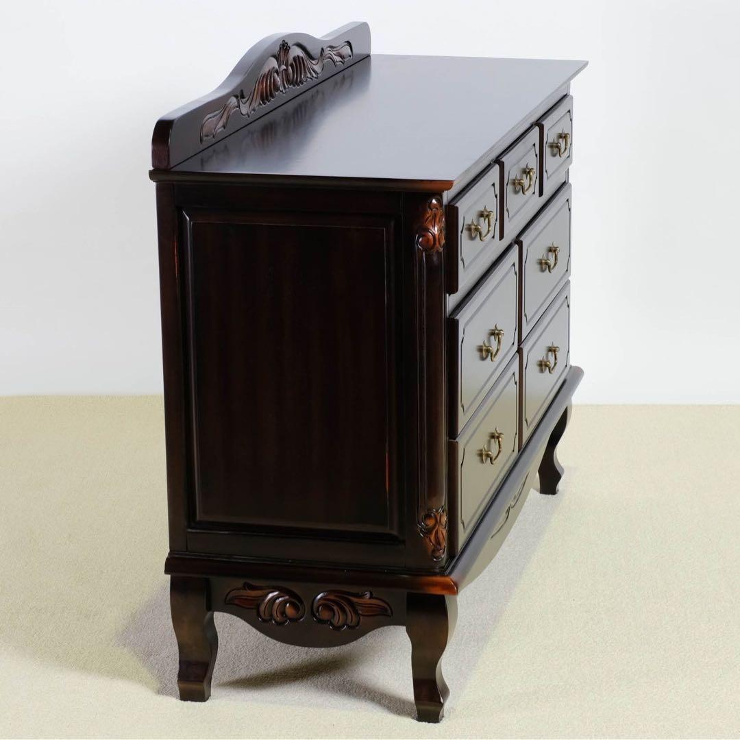 G 新品 チェスト 110cm アンティーク タンス リビング収納 衣類収納