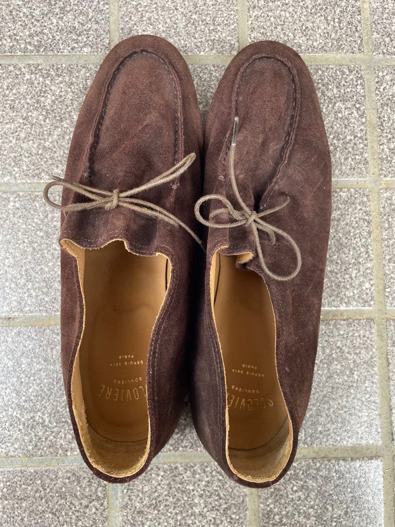 SOLOVIERE NICO ブラウン　スウェード　モカシン 42
