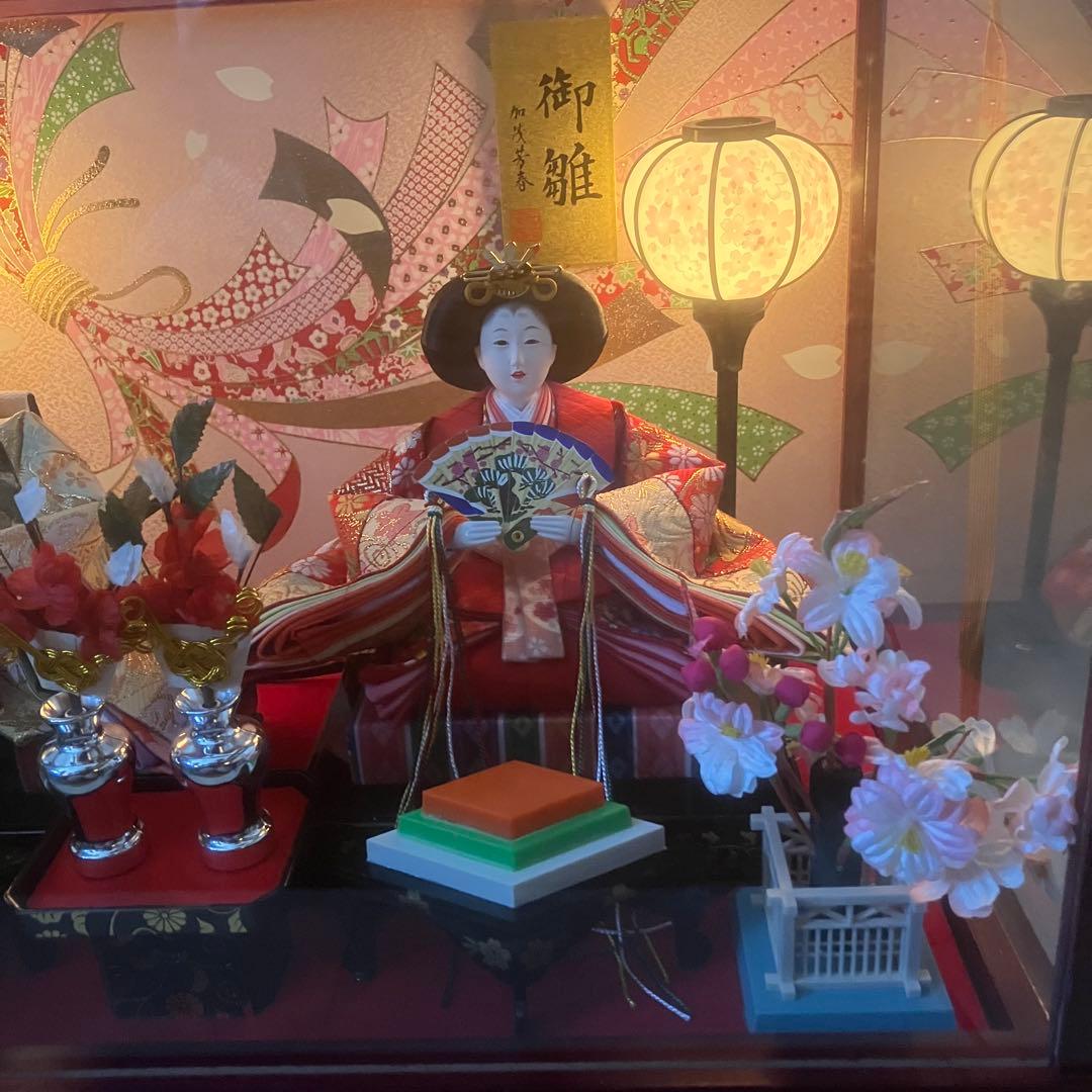 【美品】　雛人形 ひな人形 ひな祭り ガラスケース入り お雛様