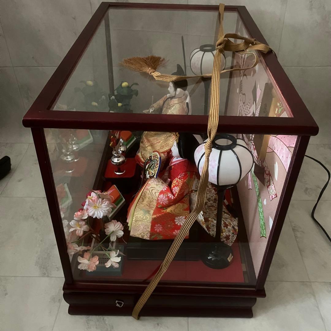 【美品】　雛人形 ひな人形 ひな祭り ガラスケース入り お雛様