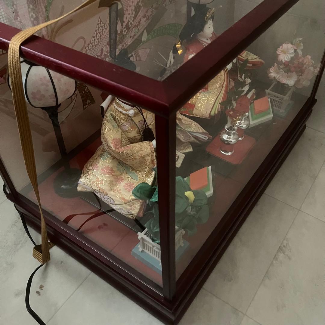 【美品】　雛人形 ひな人形 ひな祭り ガラスケース入り お雛様