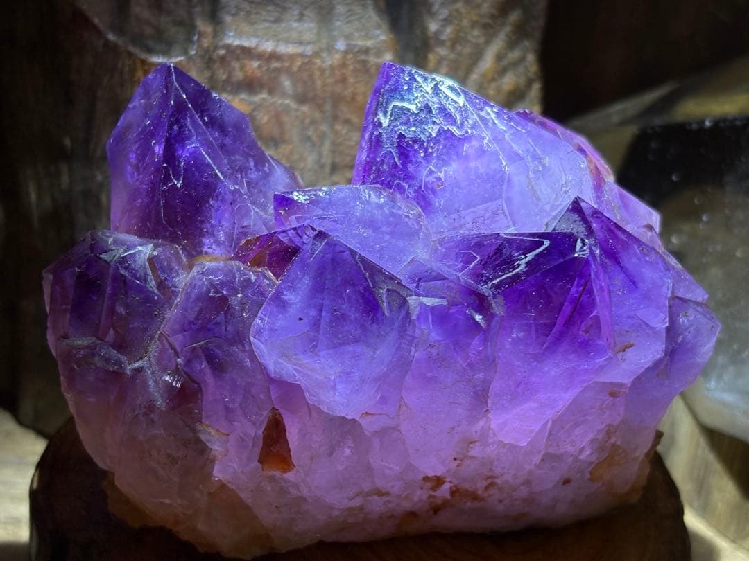 アメジスト　クラスター　美しい　トライゴーニック▽たくさん　レコードキーパー△