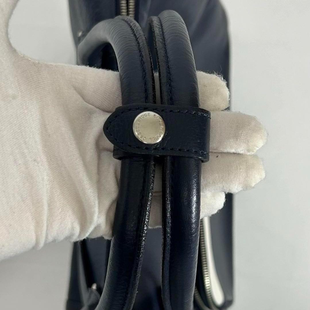 【美品】ブラックレーベル クレストブリッジ ボストンバッグ レザー 手提げ 紺