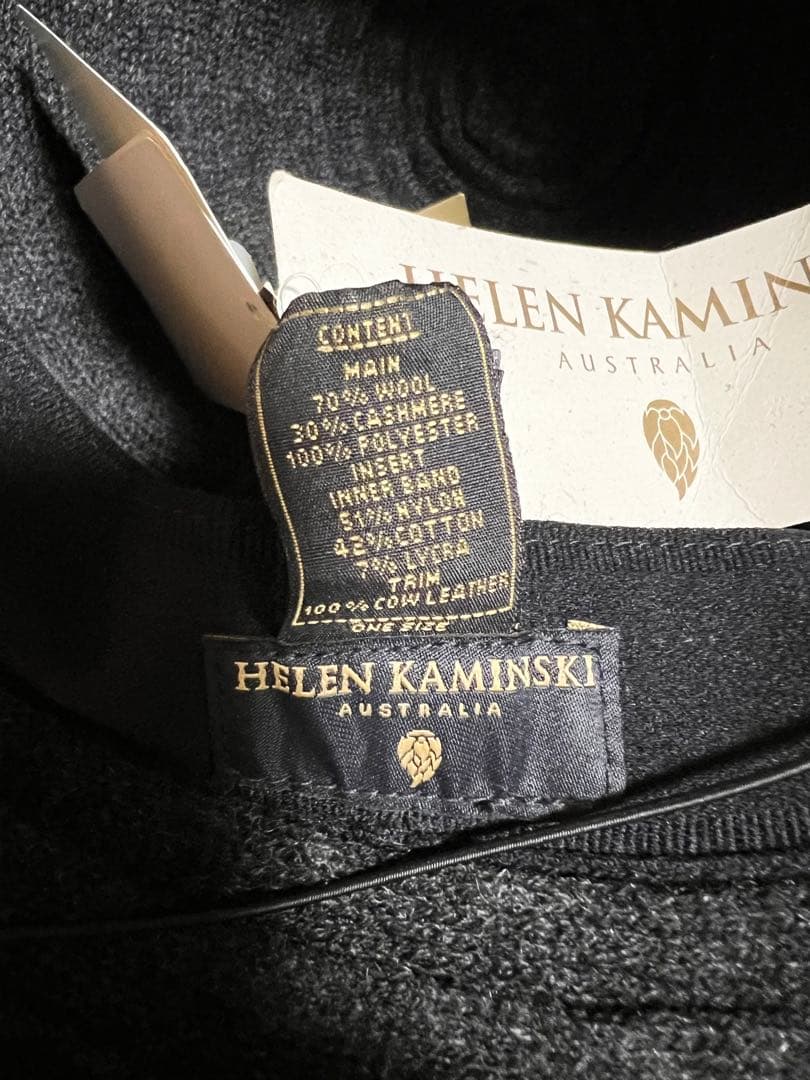 【新品タグ付】ヘレンカミンスキー　ハット　ウールフェルト　カシミヤ　ダークグレー