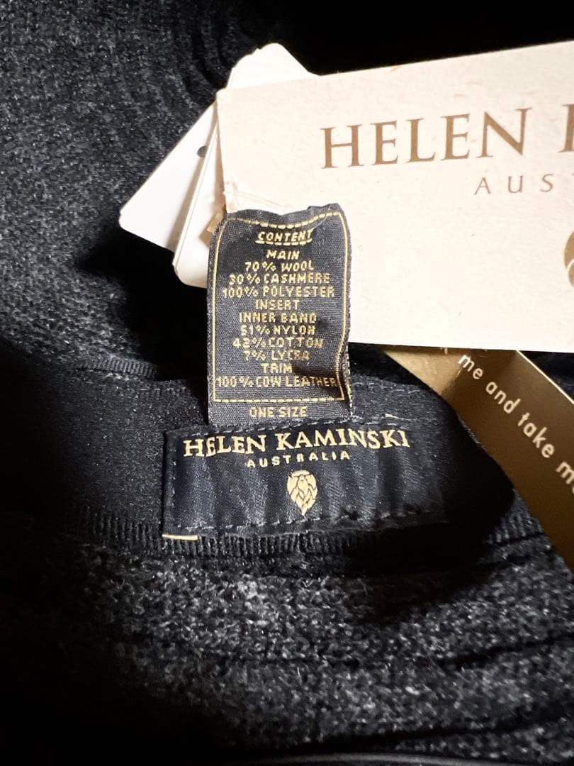 【新品タグ付】ヘレンカミンスキー　ハット　ウールフェルト　カシミヤ　ダークグレー