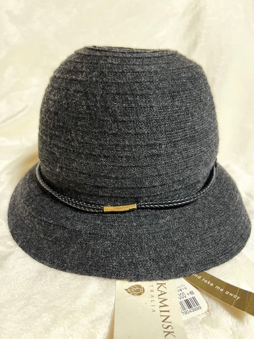 【新品タグ付】ヘレンカミンスキー　ハット　ウールフェルト　カシミヤ　ダークグレー