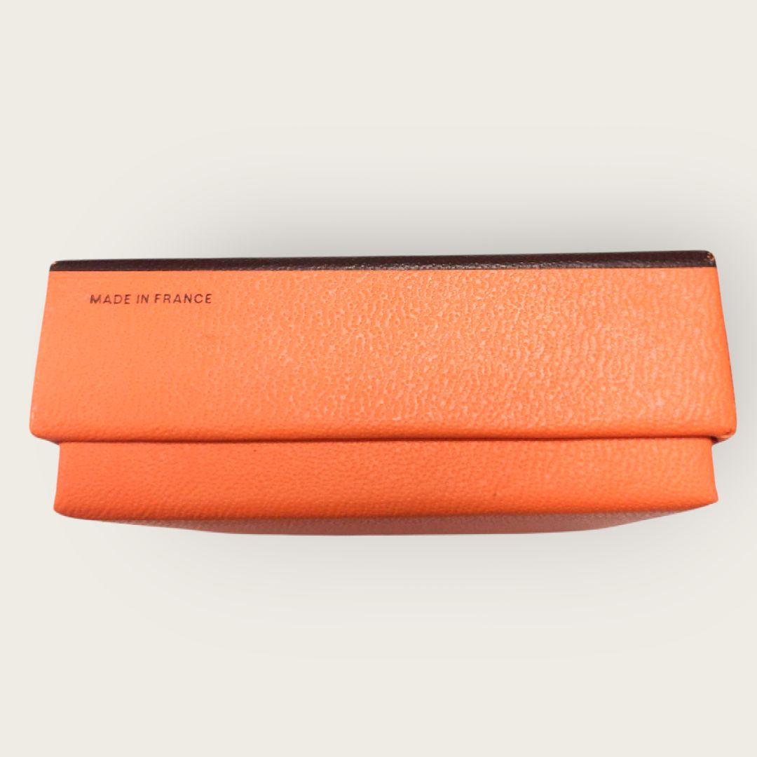 【未使用】エルメス　ミニフォトケース 写真入れ 写真ケース ブルー系 レザー