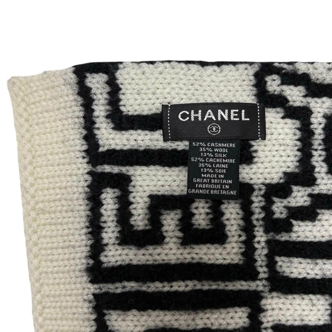 極美品CHANEL シャネル リバーシブルココマーク ロゴ マフラー