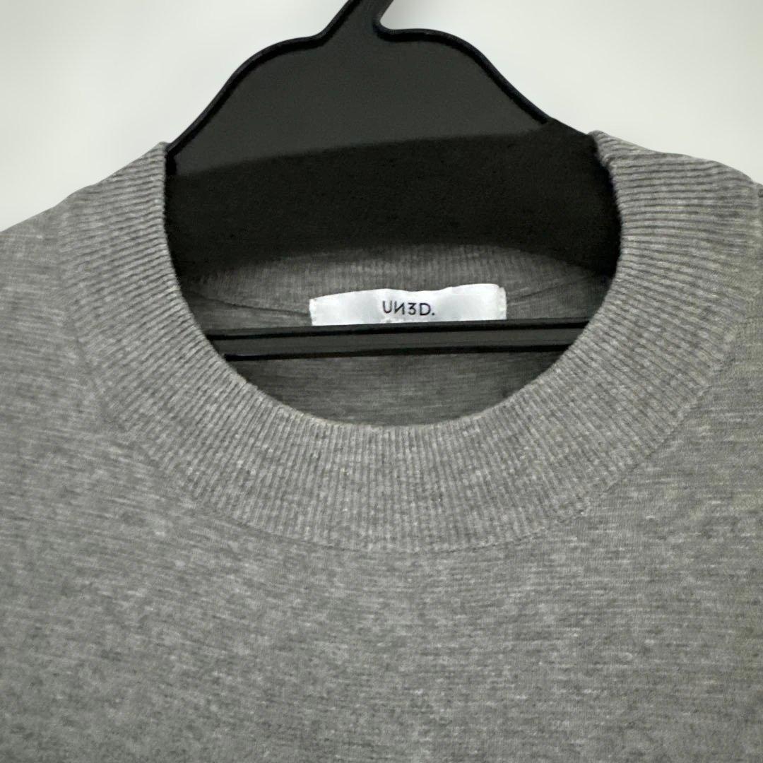 アンスリードグレー ニットロングワンピース 長袖 サイドスリット