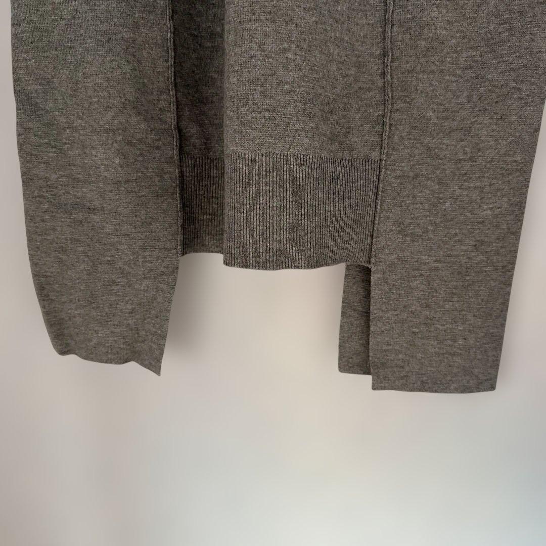 アンスリードグレー ニットロングワンピース 長袖 サイドスリット