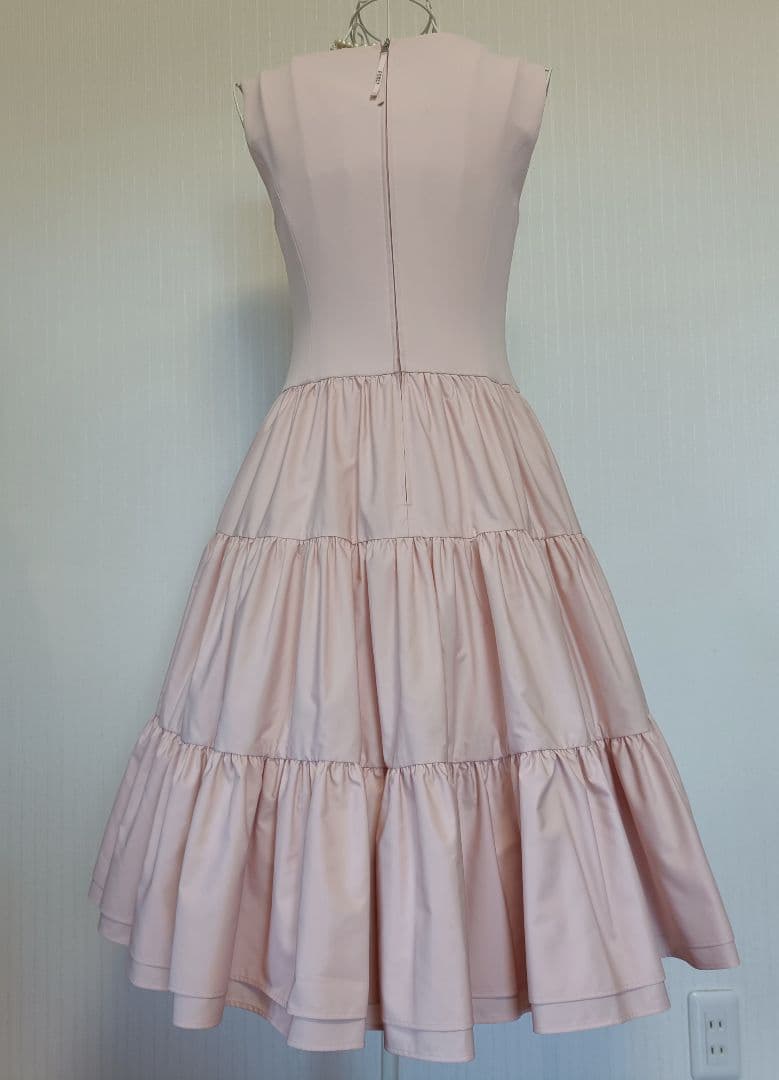 フォクシーNY45306 DressEdenティアードワンピースピンク38