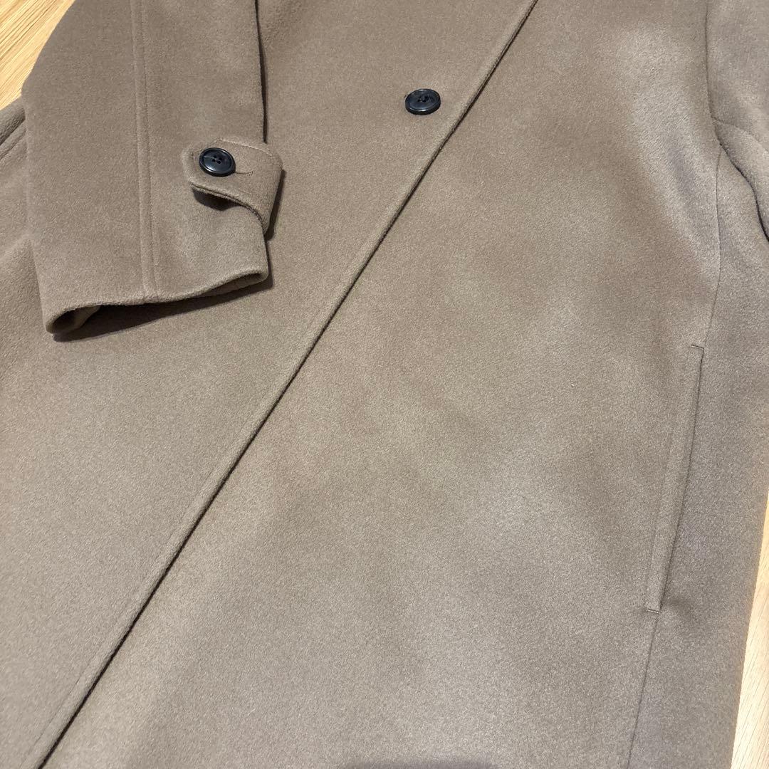 B&Y UNITED ARROWSビーバーノーカラーフレアコート　ブラウン系　S