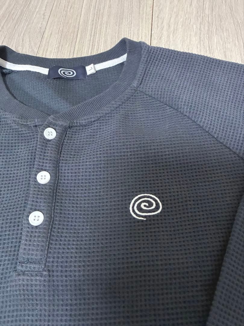 SOL soonerorlater 黒 ヘンリーネック 長袖カットソー Lサイズ