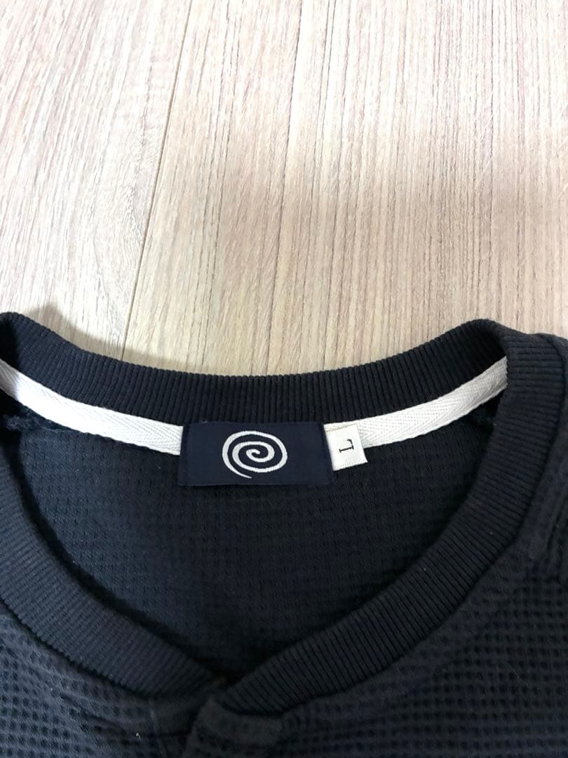 SOL soonerorlater 黒 ヘンリーネック 長袖カットソー Lサイズ