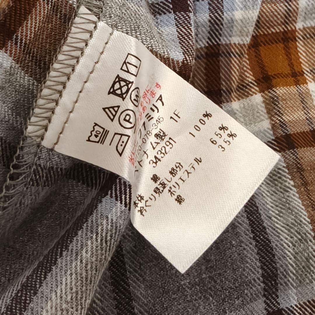 未使用 familiar 長袖チェックワンピース 110cm ヨット柄 ネイビー