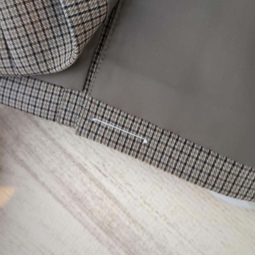 【新品】オンライン完売品　 ユニクロ　ダブルジャケット M BROWN チェック