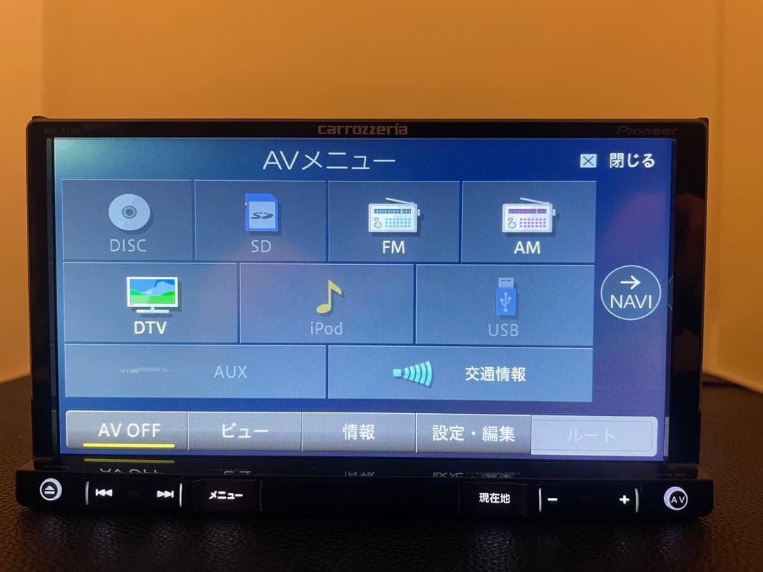 最新地図楽ナビAVIC-RZ302中古180mm7Ｖ型ワンセグTV 最新オービス