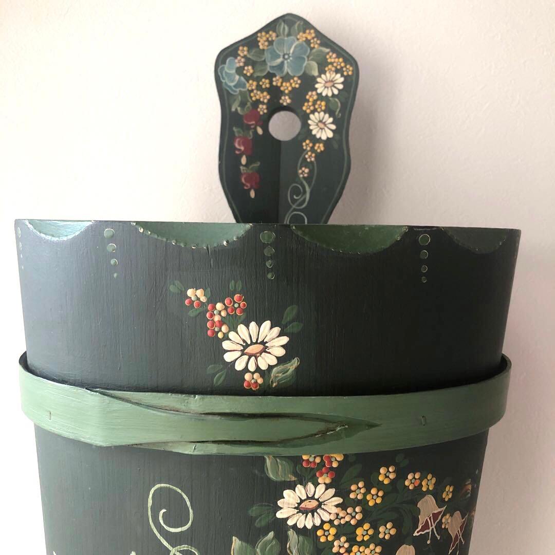 トールペイント　傘立て　ヴィンテージ