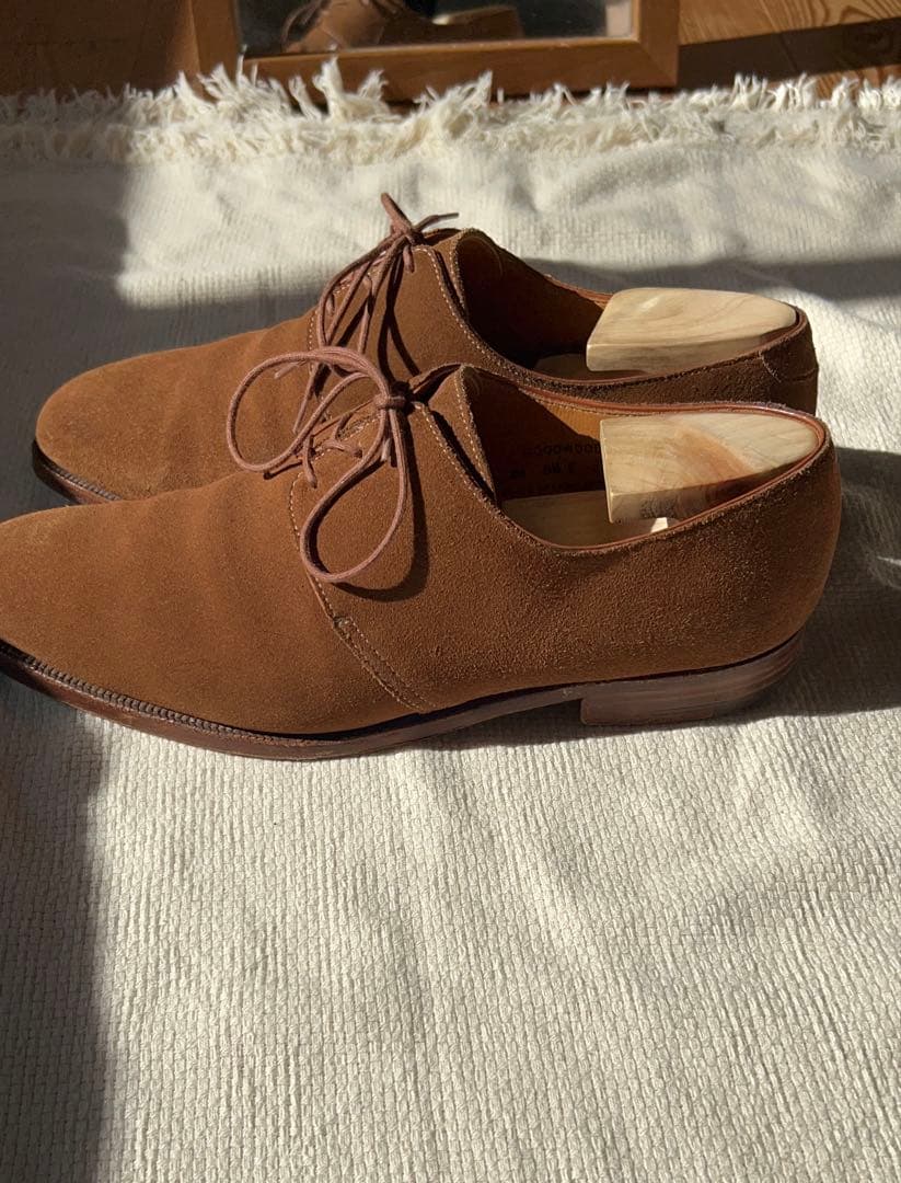 Crockett & Jones ブラウン スウェード プレーントゥ UK8.5