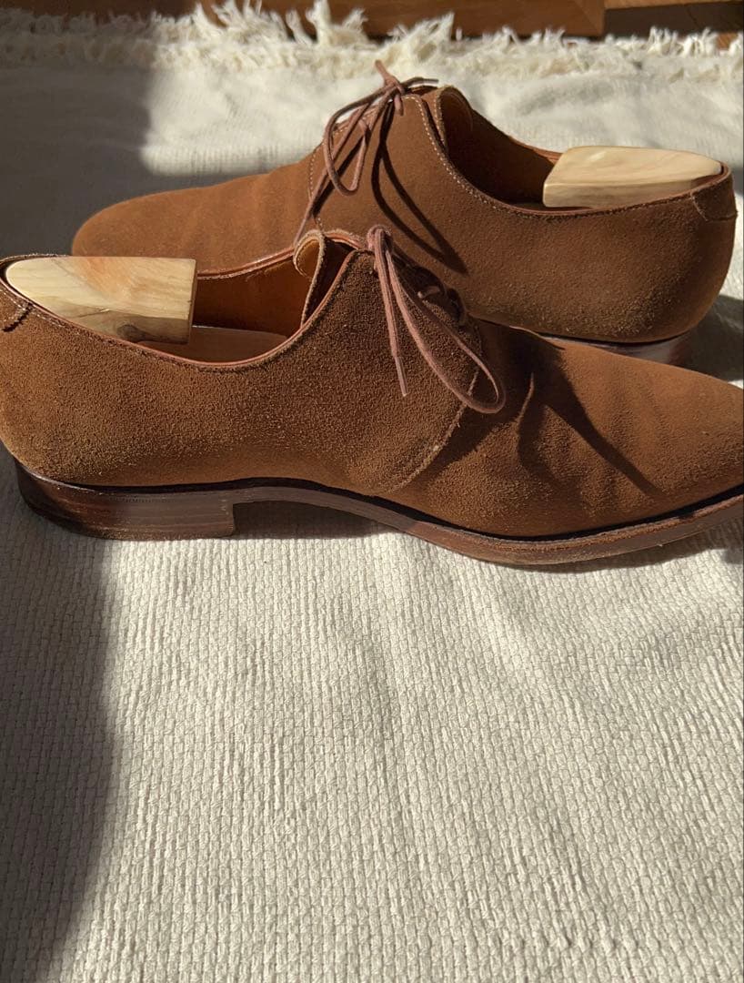 Crockett & Jones ブラウン スウェード プレーントゥ UK8.5