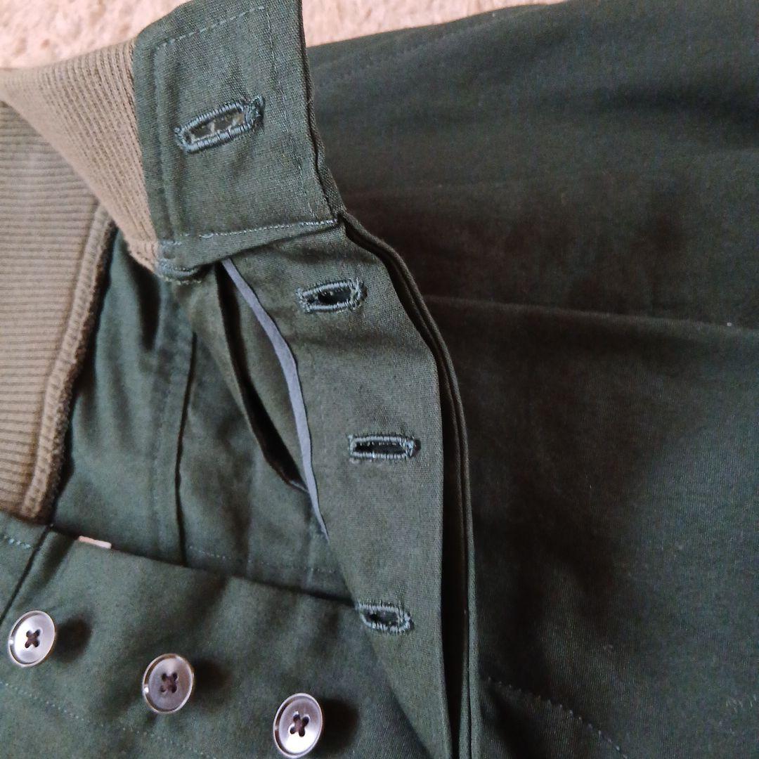 ミナペルホネン ノルミッコ ダークグリーン カーゴパンツ ウエストゴム 38