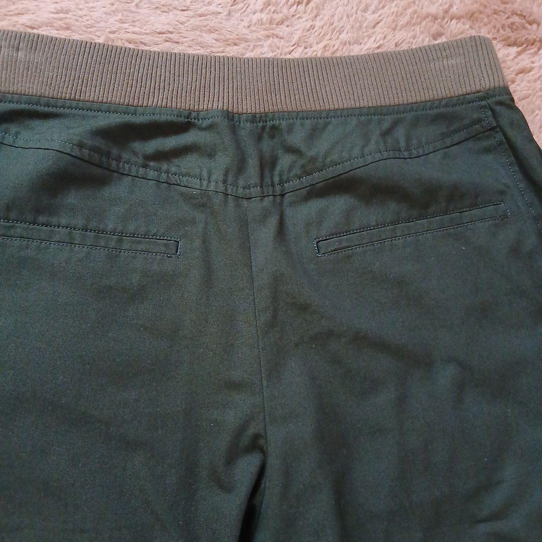 ミナペルホネン ノルミッコ ダークグリーン カーゴパンツ ウエストゴム 38