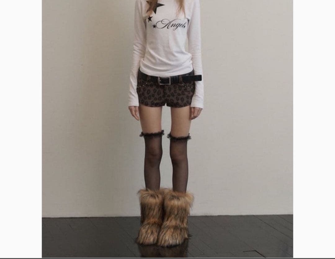 setupexe レオパード ショートパンツ ヒョウ柄 ブラウン M 2size
