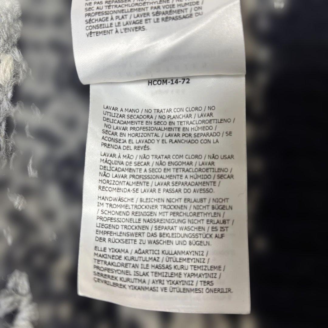 【モンクレール】MONCLER ローゲージ　マフラー　ネイビー×ホワイト