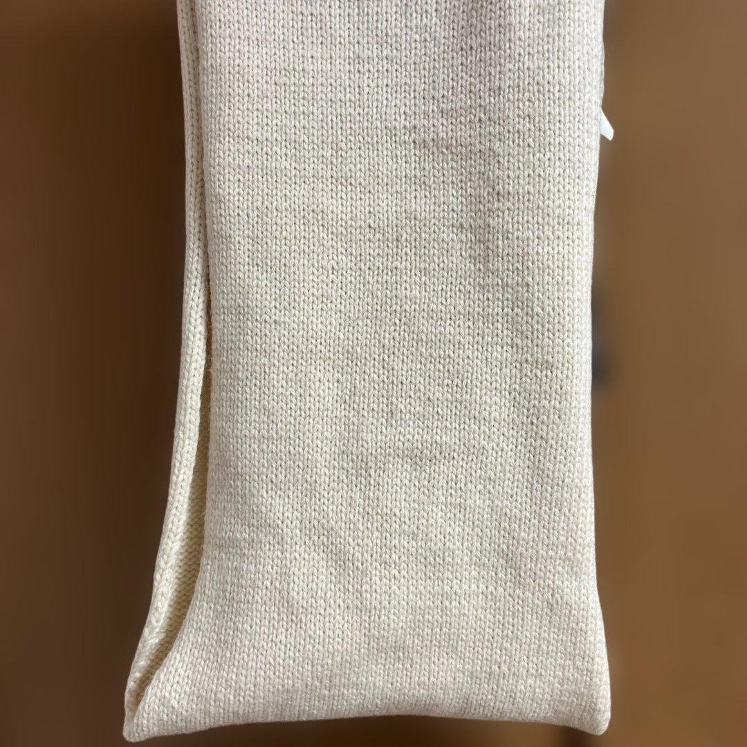 【モンクレール】MONCLER ローゲージ　マフラー　ネイビー×ホワイト