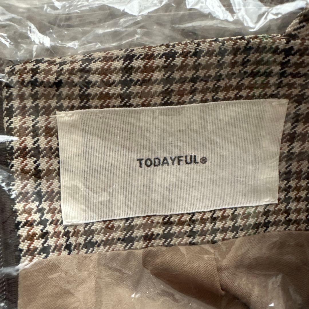 トゥデイフル　チェックワイド　コンビネゾン
