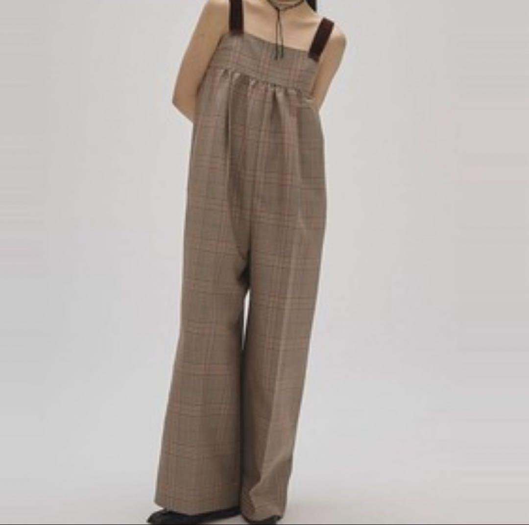 トゥデイフル　チェックワイド　コンビネゾン