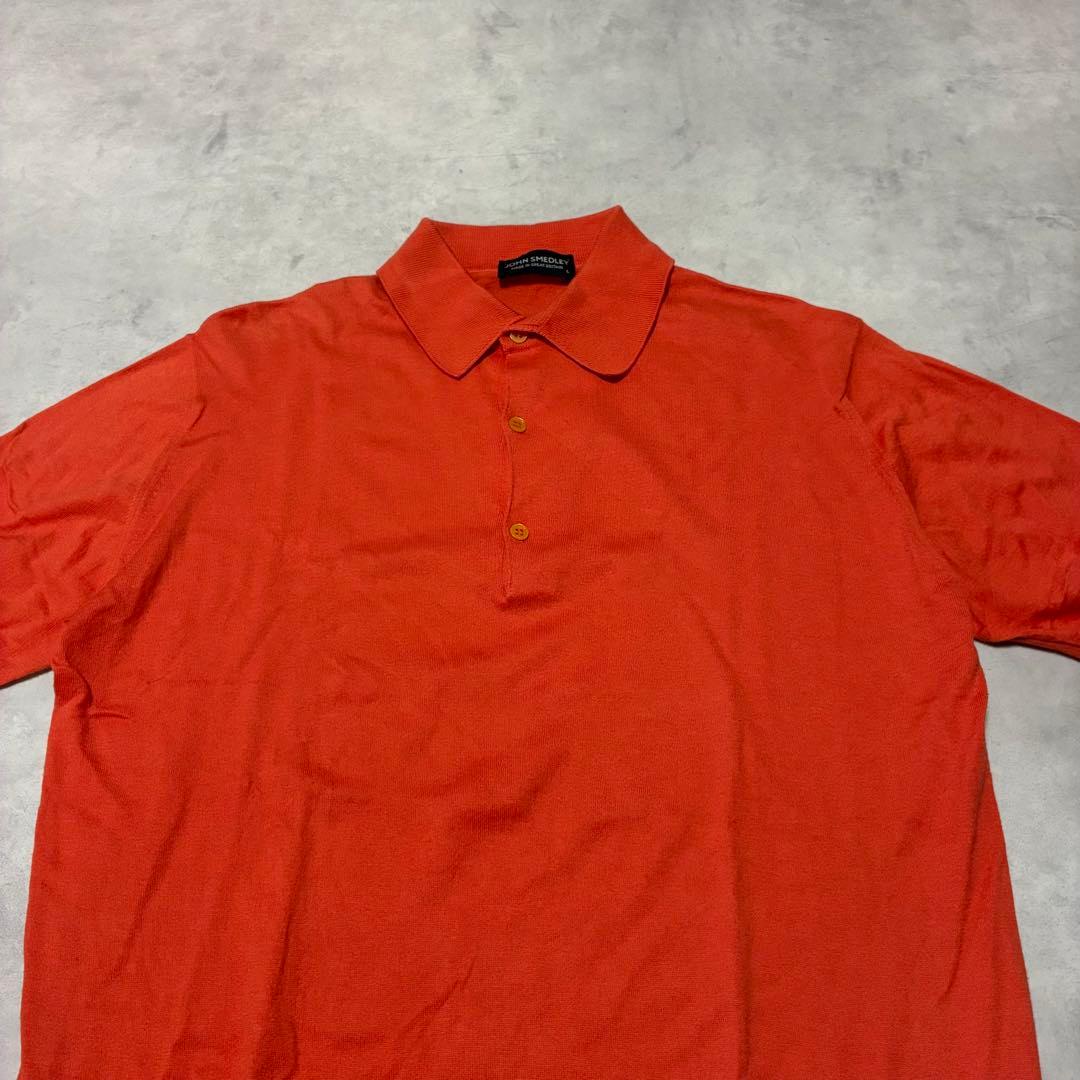 JOHN SMEDLEYイギリス製 ニットポロシャツ エルメスオレンジ 英国製