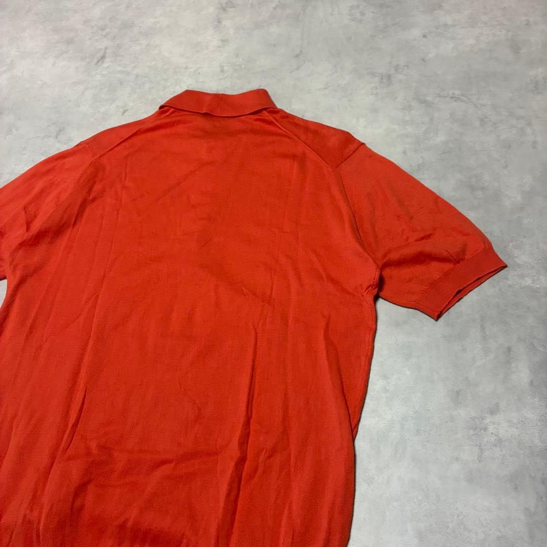 JOHN SMEDLEYイギリス製 ニットポロシャツ エルメスオレンジ 英国製