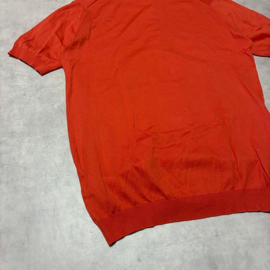 JOHN SMEDLEYイギリス製 ニットポロシャツ エルメスオレンジ 英国製