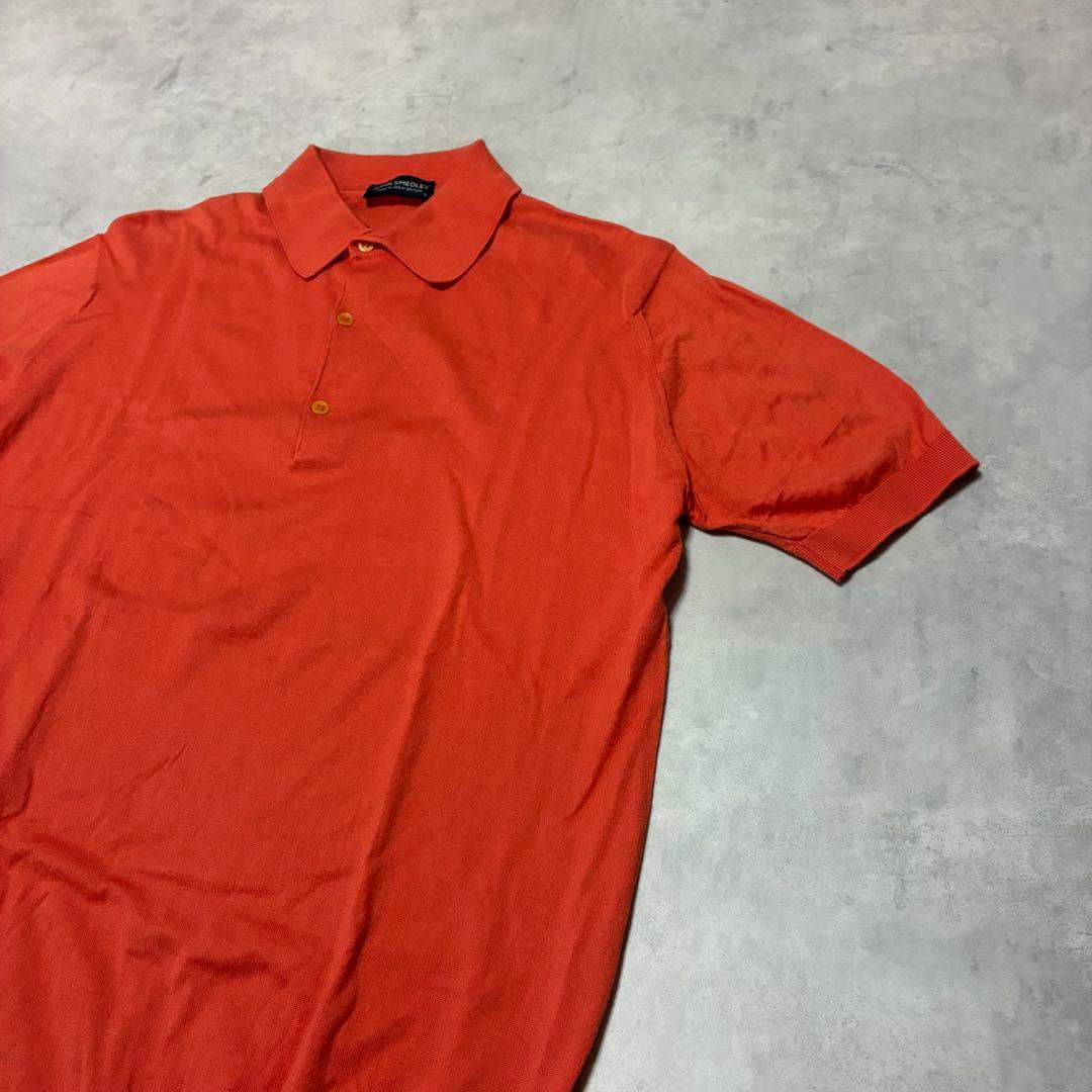 JOHN SMEDLEYイギリス製 ニットポロシャツ エルメスオレンジ 英国製