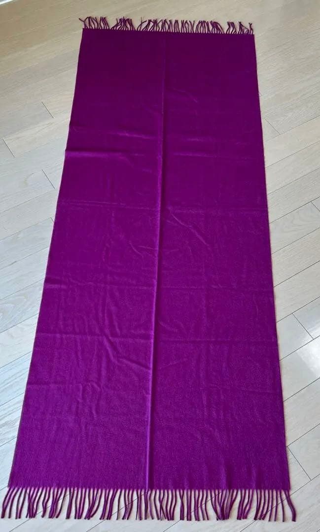 エルメス カシミヤ フリンジ 大判 ストール マフラー 紫