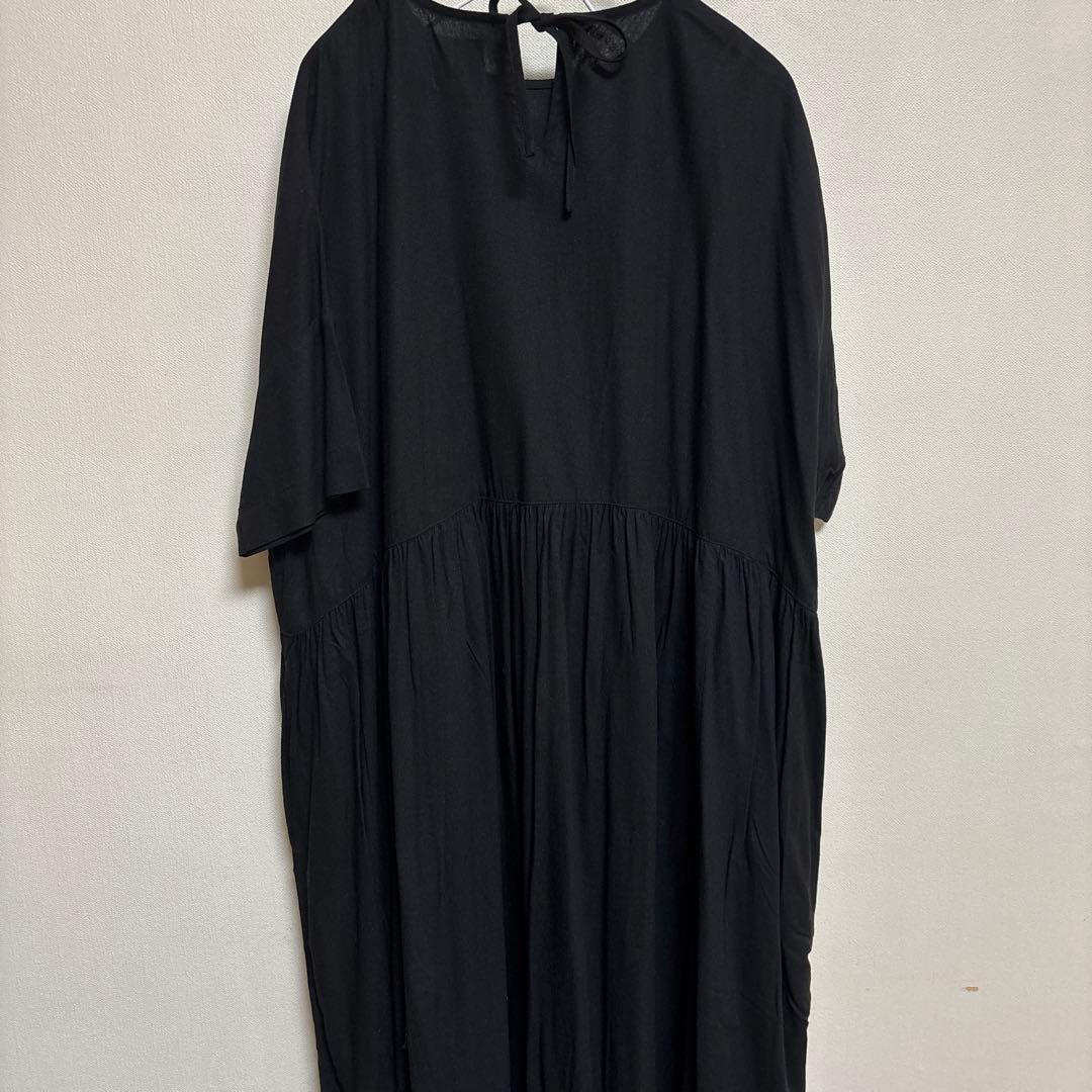 新品 フクロウと三拍子のブーケ 5分袖ワンピース