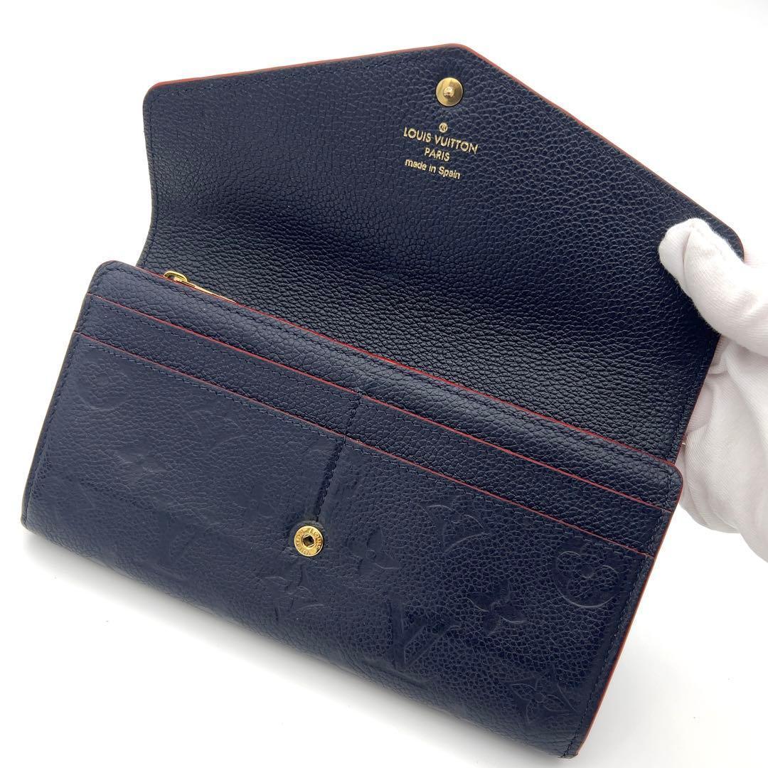 ルイヴィトン 長財布 アンプラント ポルトフォイユサラ ネイビー