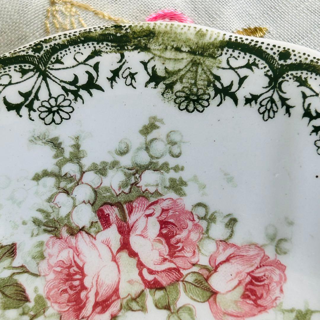 〈レア〉フランスアンティーク　多色　サンタマン　ラヴィエ　オーバル型