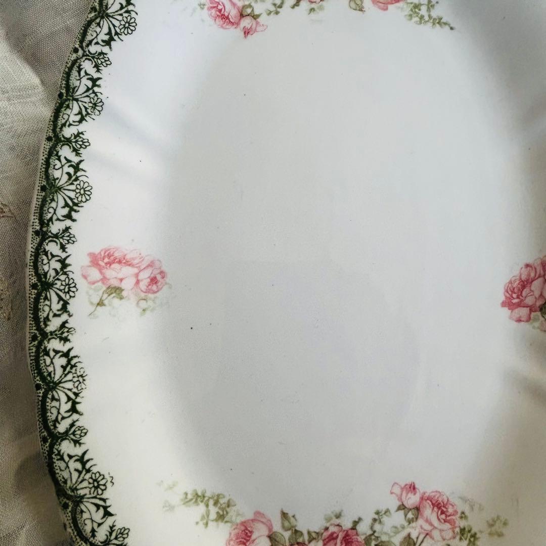 〈レア〉フランスアンティーク　多色　サンタマン　ラヴィエ　オーバル型