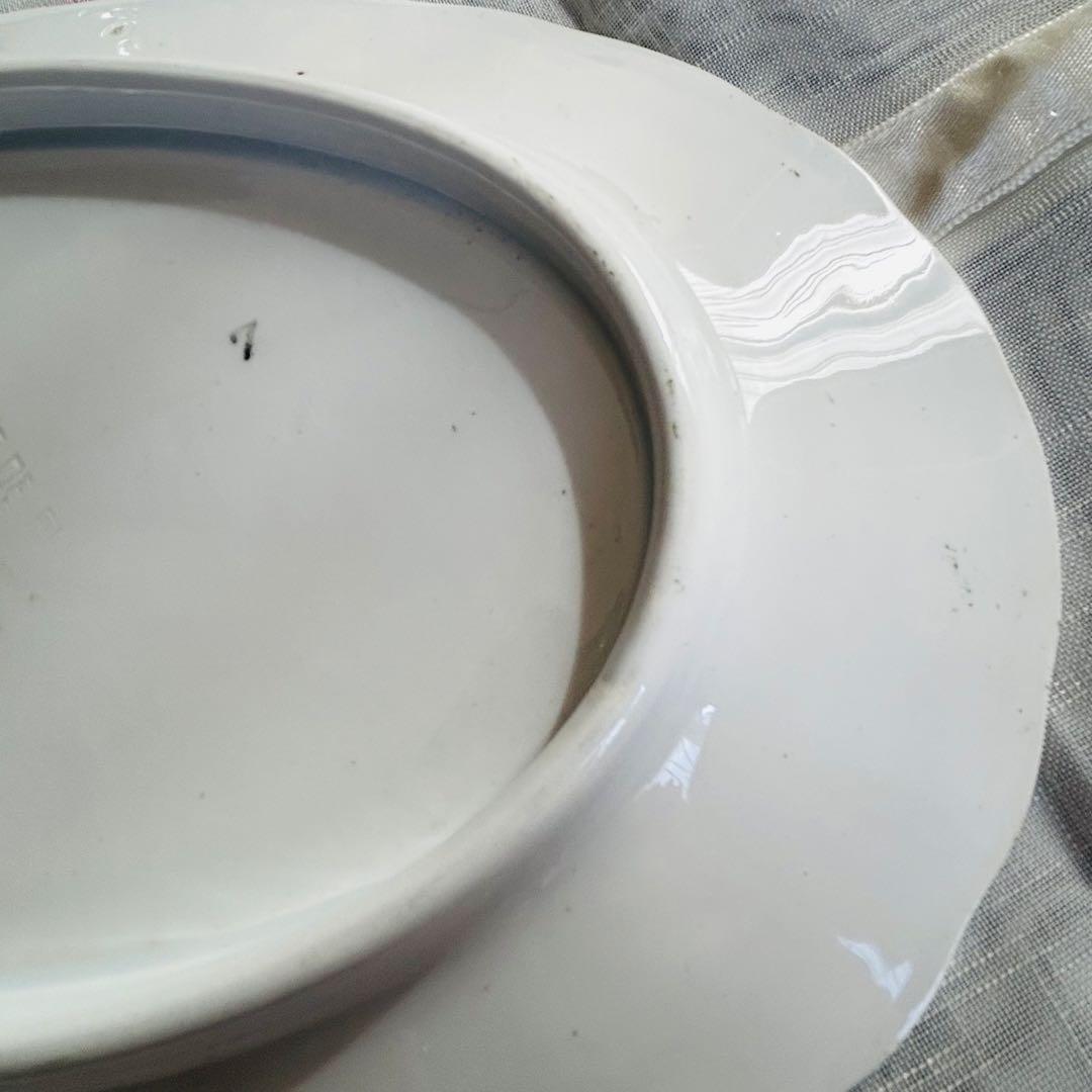 〈レア〉フランスアンティーク　多色　サンタマン　ラヴィエ　オーバル型