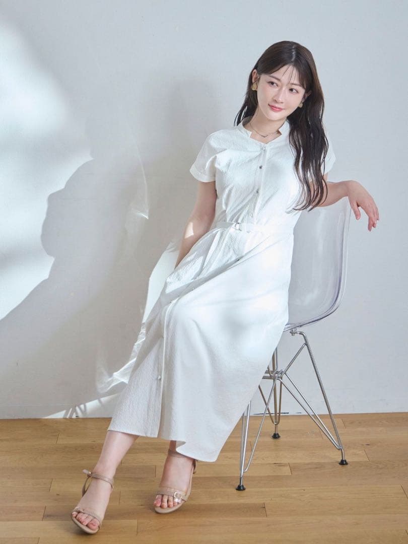 新品・未使用★overE★ドライタッチサッカーシャツワンピース★ホワイト★90