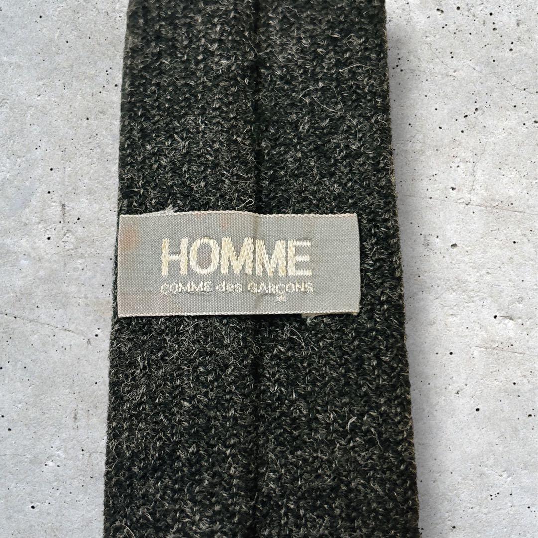 コムデギャルソンオム 80s ウール ナロータイ チャコールグレー ソリッド