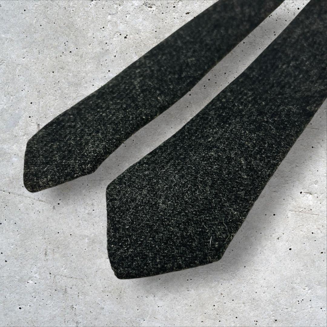 コムデギャルソンオム 80s ウール ナロータイ チャコールグレー ソリッド