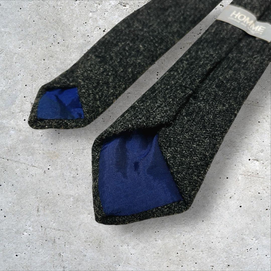 コムデギャルソンオム 80s ウール ナロータイ チャコールグレー ソリッド