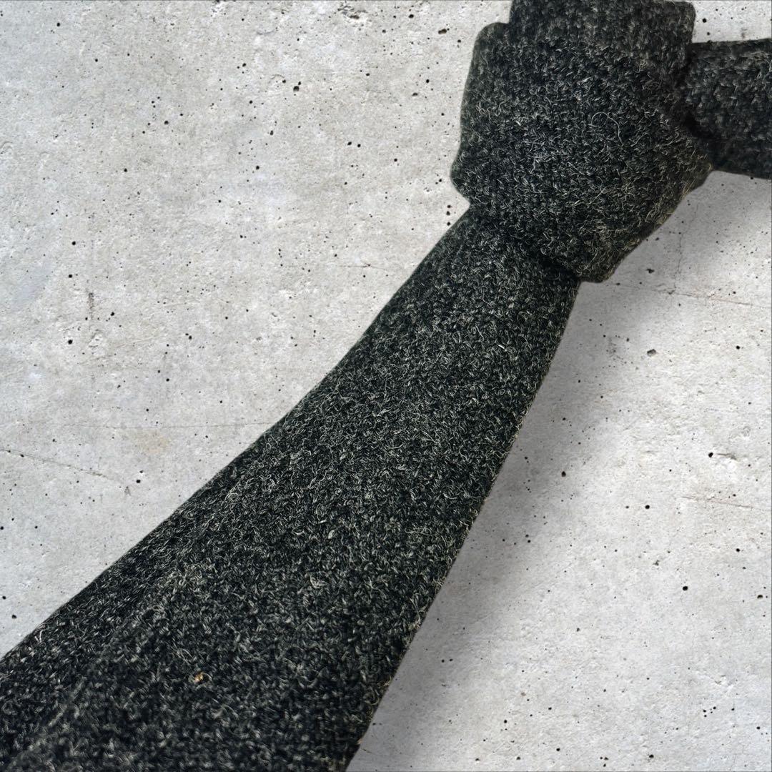 コムデギャルソンオム 80s ウール ナロータイ チャコールグレー ソリッド