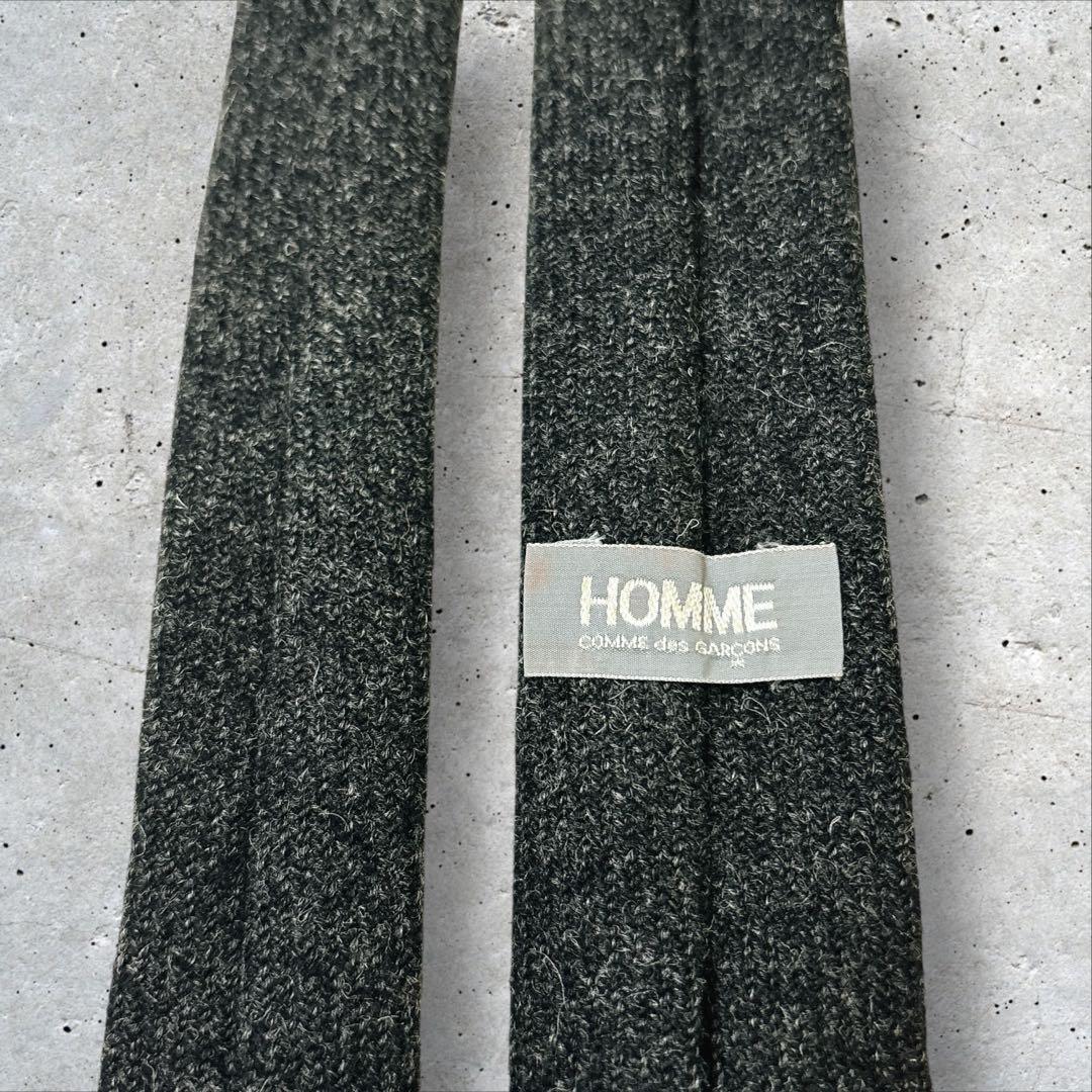 コムデギャルソンオム 80s ウール ナロータイ チャコールグレー ソリッド