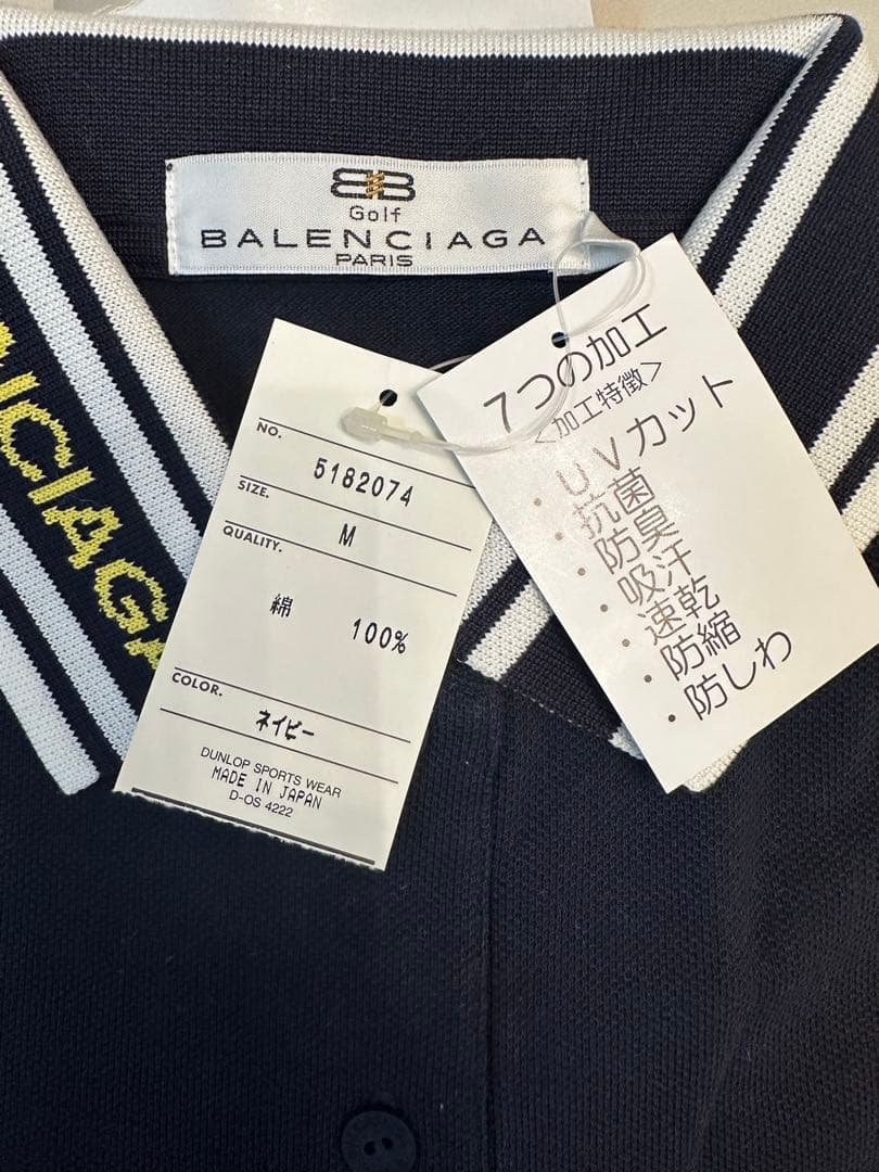 BALENCIAGA GOLF ネイビー 長袖ポロシャツ M