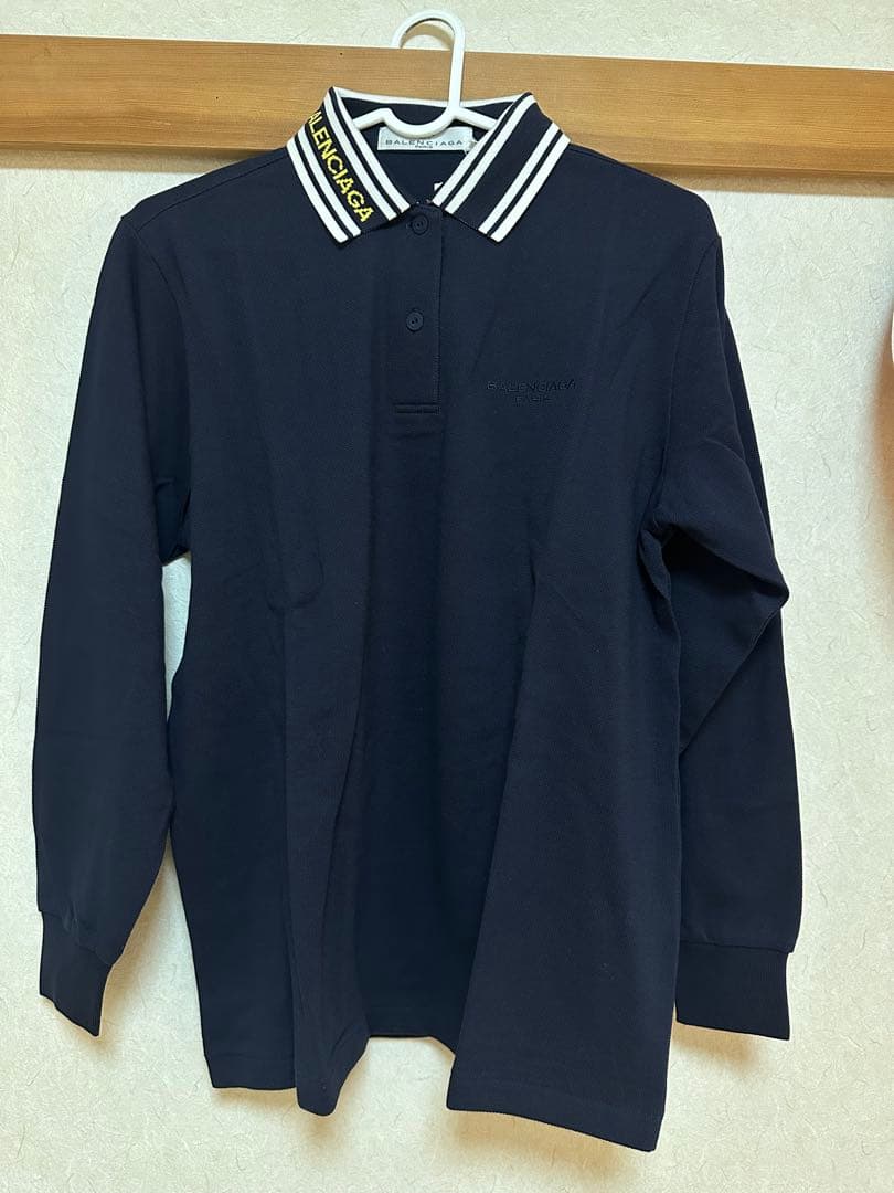 BALENCIAGA GOLF ネイビー 長袖ポロシャツ M